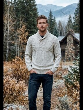 Chaps Fishermans Sweater Men's Sz M